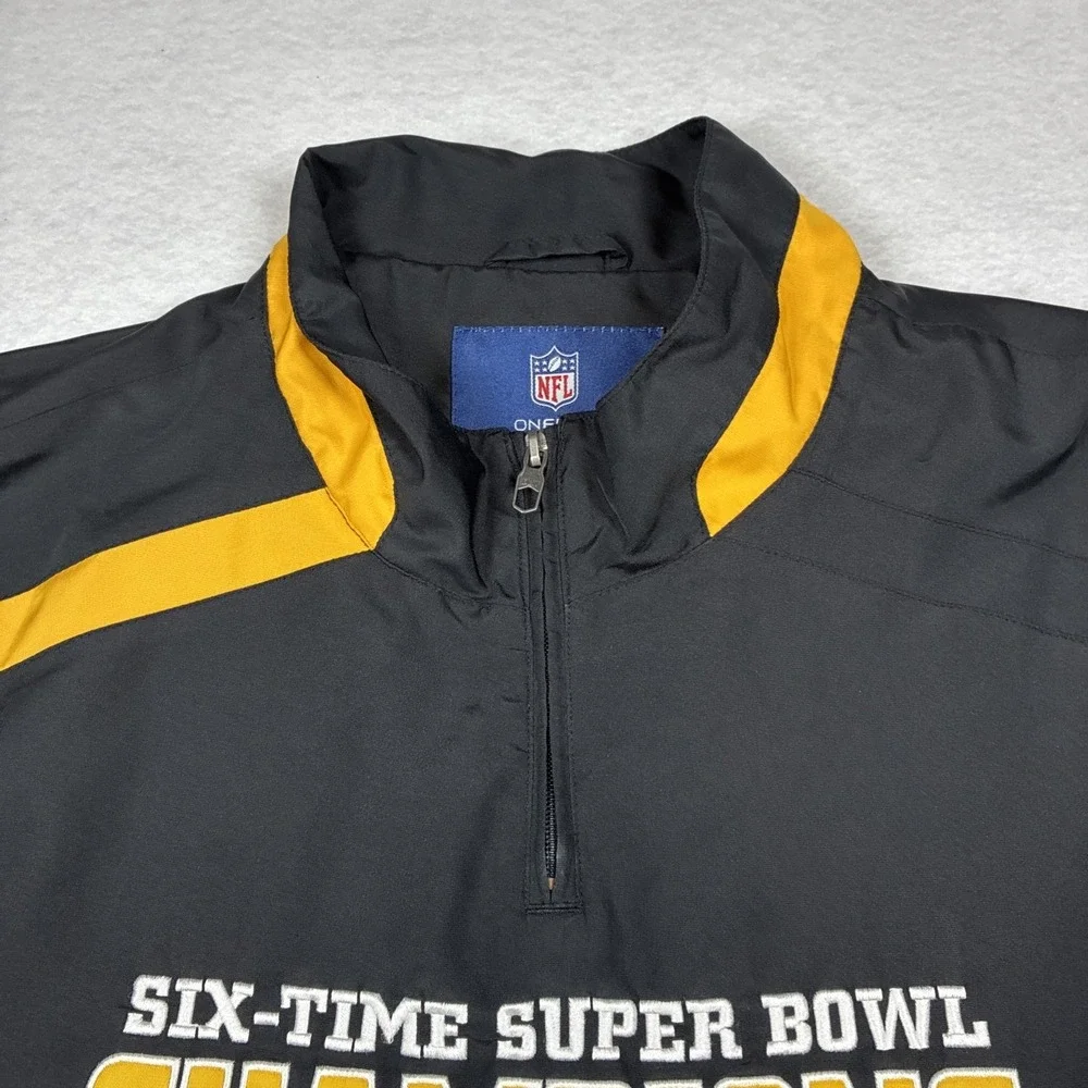 Reebok Pittsburg Steelers NFL On Field‎ 1/4 Zip Windbreaker Super Bowl Size XL